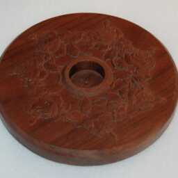 Black Walnut Candle Holders - Rose Carvings Unique Wedding Or Christmas Gift 13096 - thumbnail 3