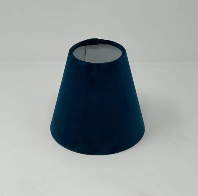 Teal Blue Velvet Small Candle Clip Wall Tapered Lampshade - image 1