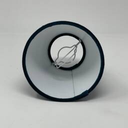 Teal Blue Velvet Small Candle Clip Wall Tapered Lampshade - thumbnail 3