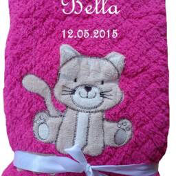Fluffy Baby Blanket With Name Embroidered Baptism - thumbnail 2