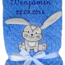 Fluffy Baby Blanket With Name Embroidered Baptism - thumbnail 4