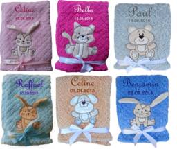Fluffy Baby Blanket With Name Embroidered Baptism