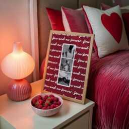Personalised Couples Print - You & Me Forever Red Couple Quote Photobooth Strip Valentines Gift - thumbnail 3