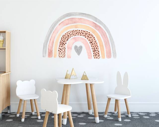 Watercolor Rainbow Wall Decal Nursery Kids Room Decor - image 1