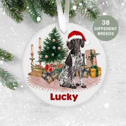 German Shorthaired Pointer, Personalised Christmas Ornament, Tree Custom Dog Pet Lover Personalized Bauble UK - thumbnail 1