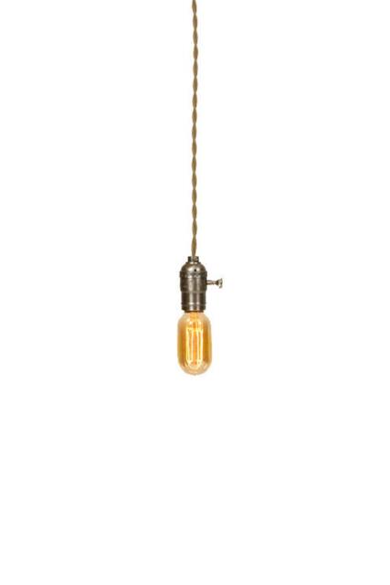Vintage Industrial - Economy Silver Minimalist Bare Bulb Pendant Light - image 1