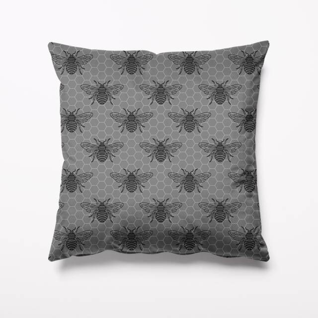 Grey Small Bee Garden Cushion - Waterproof Outdoor Water Resistant Cushions Pillows 18 - image 1