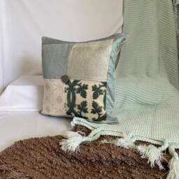 "Designers Guild Mineral Green Velvet Pillow Cover - 18""x 18" - thumbnail 2