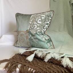 "Designers Guild Mineral Green Velvet Pillow Cover - 18""x 18" - thumbnail 4