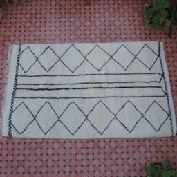 Beni Ourain Beniourain Rug-Rug Moroccan Vintage-Wool Rug - Rainbow Rugs-Vintage Fabric Scraps - Azilal Rugs-Moroccan Rug - thumbnail 2