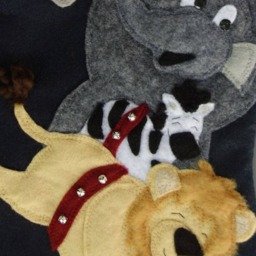 "Lion, Elephant & Zebra Christmas Stocking""Santa's Safari Sleigh" - thumbnail 2