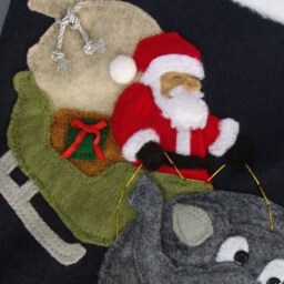 "Lion, Elephant & Zebra Christmas Stocking""Santa's Safari Sleigh" - thumbnail 3