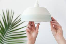 White Pendant Lighting No7 , Ceramic Lamp Lampshade Ceiling - thumbnail 1