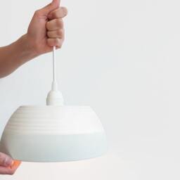 White Pendant Lighting No7 , Ceramic Lamp Lampshade Ceiling - thumbnail 3