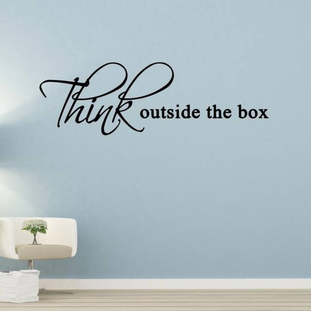 Think Outside The Box Wall Decal Office Art Creative Sticker Vwaq-13594-D
