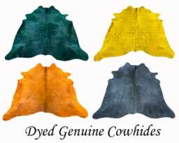 Dyed Cowhide Rug - Genuine Cowhide Available in Various Colours - 7 X 6 Ft