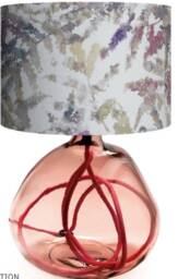 Handmade Drum Lampshade Pink & Purple Fern Print - thumbnail 4
