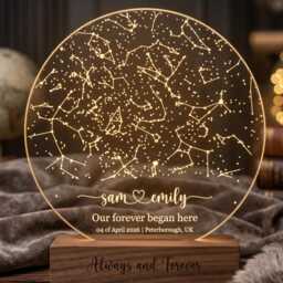 Personalised Star Map Night Light - Custom Constellation Anniversary Gift - thumbnail 2