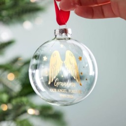 Angel Wings Foiled Memorial Bauble