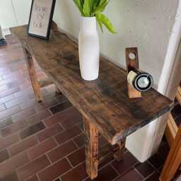 Reclaimed Wood Foyer Table, Narrow Console Entry Sofa Front Entrance, Rustic Counter Table Long Bar Height Table-Customizable - thumbnail 3