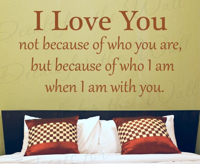 I Love You Because Who Am When With Bedroom Family Wedding Marriage Vinyl Quote Wall Decal Art Sticker Decor Decoration L55 - image 1