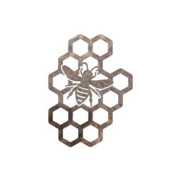 Rustic Steel Bee Honeycomb Wall Art, Indoor Outdoor Decor - thumbnail 2