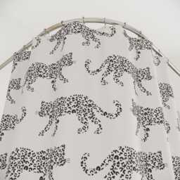 Shower Curtain, Leopard Parade, Chocolate On Cream, Animal Print Bath Safari Wildlife Home, Jungle Cats Bathroom Decor, Bold Modern - thumbnail 2