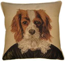 Thierry Poncelet King Charles Spaniel Woven Tapestry Cushion Cover Sham - thumbnail 1