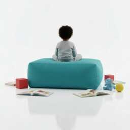 Pouffe Footstools Turquoise Bean Bag Ottoman Style Rectangle Polyester Footstool Pouf - Water Resistant - thumbnail 3