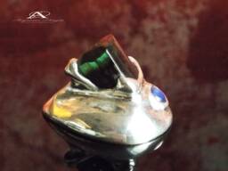sterling Silver Bi-Color Tourmaline Figure, Office Decor Art - thumbnail 1