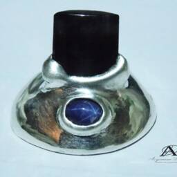 sterling Silver Bi-Color Tourmaline Figure, Office Decor Art - thumbnail 2