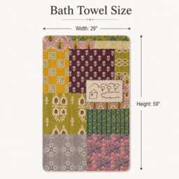 Patchwork Throw Blanket, Floral Wall Tapestry, Oversized Bath Towel, Housewarming Gift - thumbnail 2