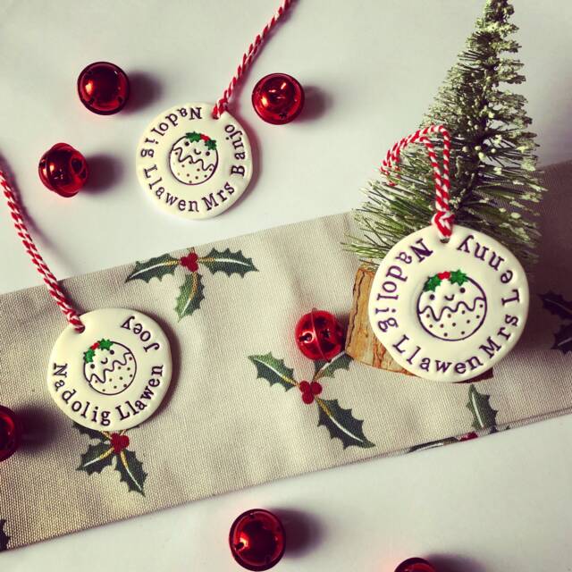 Christmas Tree Decoration - Personalised, Handmade, Clay, First Christmas, Gift, Keepsake, Festive, Pudding - image 1
