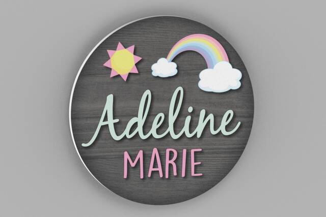 Custom Rainbow Name Sign Wall Art Baby Girl Gift Personalized Nursery Unique Shower - image 1