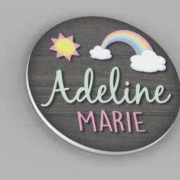 Custom Rainbow Name Sign Wall Art Baby Girl Gift Personalized Nursery Unique Shower - thumbnail 2
