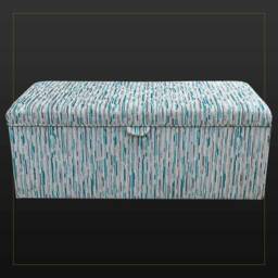 Luxe Teal Striped Storage Bench - Funky Ottoman Handmade in Britain - thumbnail 3