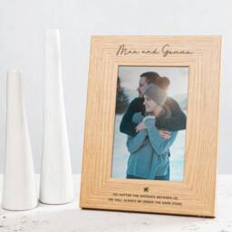 Personalised Engraved Couples Photo Frame - Long Distance Relationship Gift Valentines Day Gifts For Boyfriend Girlfriend - thumbnail 1