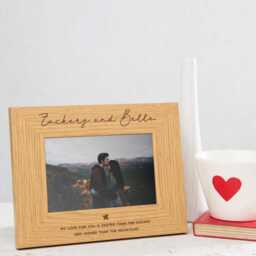 Personalised Engraved Couples Photo Frame - Long Distance Relationship Gift Valentines Day Gifts For Boyfriend Girlfriend - thumbnail 2