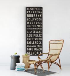 Los Angeles Bus Scroll, Subway Sign, Vintage Tram Roll, Canvas - thumbnail 1