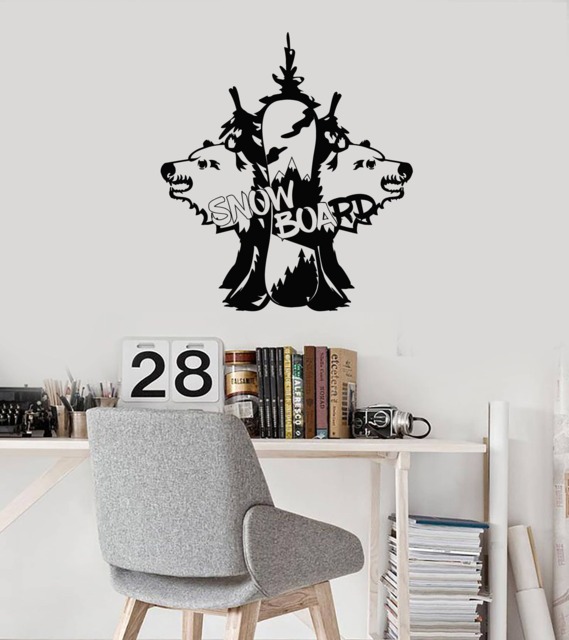 Snowboard Vinyl Wall Decal Snowboarding Teen Room Decor Stickers Mural - #2690Di - image 1