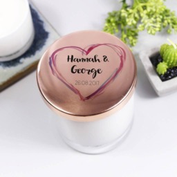 Scented Anniversary Candle With Lid - Rose Gold Personalised Lid Lidded - thumbnail 1