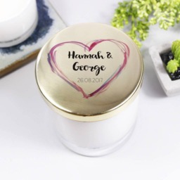 Scented Anniversary Candle With Lid - Rose Gold Personalised Lid Lidded - thumbnail 2