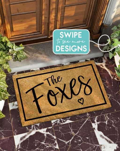 Wedding Gift - Personalized Custom Doormat For Newlywed Coir Family Name With Heart - image 1