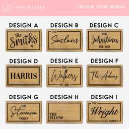 Wedding Gift - Personalized Custom Doormat For Newlywed Coir Family Name With Heart - thumbnail 2