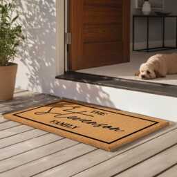 Wedding Gift - Personalized Custom Doormat For Newlywed Coir Family Name With Heart - thumbnail 3