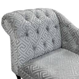 Handmade Luxe Velvet Chaise Longue - Extravaganza Silver Meander Fabric - thumbnail 3