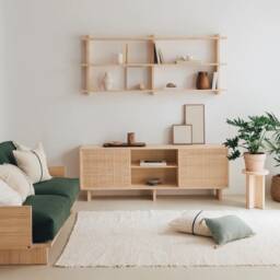 Solid Wood Multimedia Center, Wooden Cabinet - Quarry - thumbnail 3