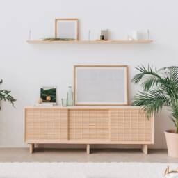 Solid Wood Multimedia Center, Wooden Cabinet - Quarry