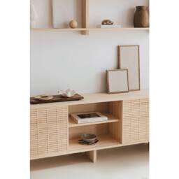 Solid Wood Multimedia Center, Wooden Cabinet - Quarry - thumbnail 2
