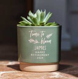 Retirement Gift - Personalised Indoor Plant Pot Leaving For Colleague Engraved Present - thumbnail 1